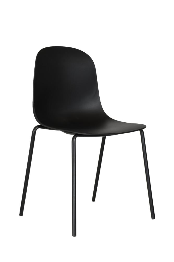 Silla Comedor Minimalista Aira II, Color Negro, diseño moderno