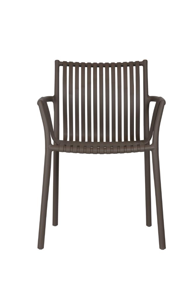 Set de 4 Sillas Madrid con Brazos, Color Taupe, con Espaldar y Diseño Moderno