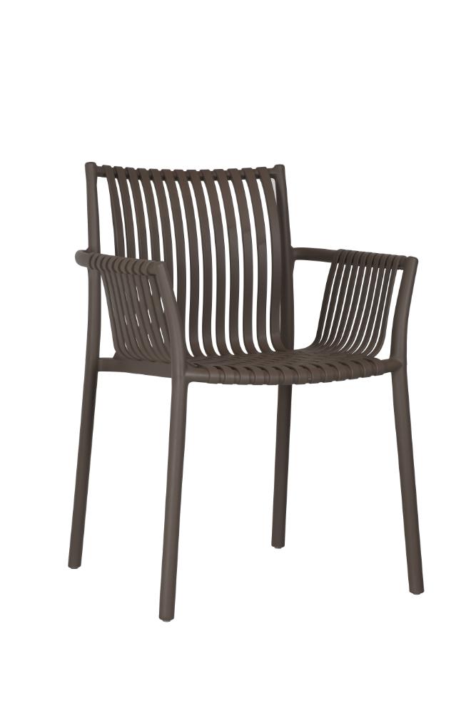 Set de 4 Sillas Madrid con Brazos, Color Taupe, con Espaldar y Diseño Moderno