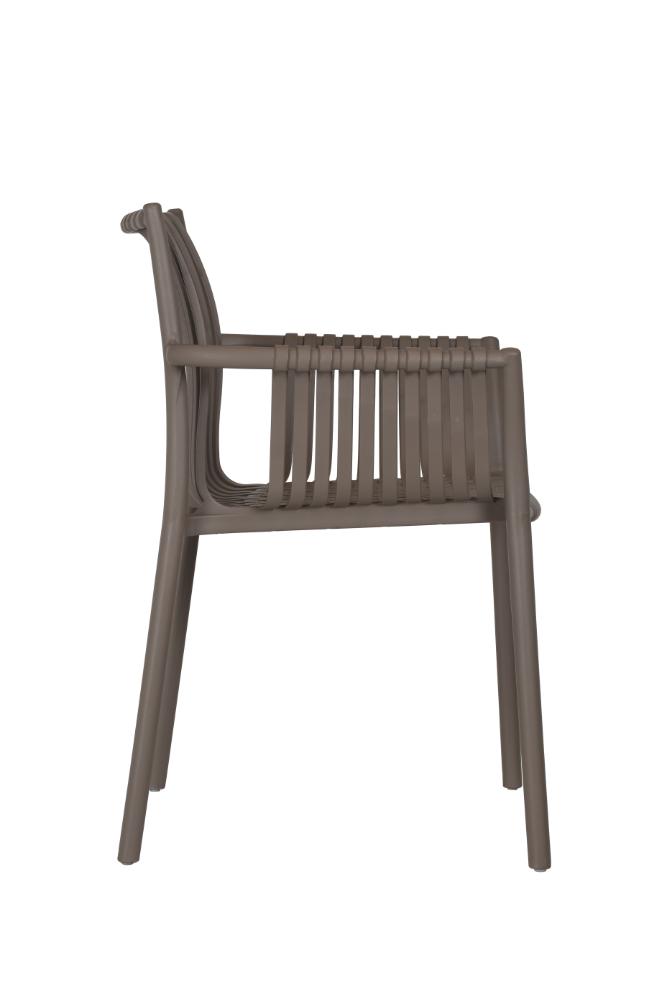 Set de 2 Sillas Madrid con Brazos, Color Taupe, con Espaldar y Diseño Moderno