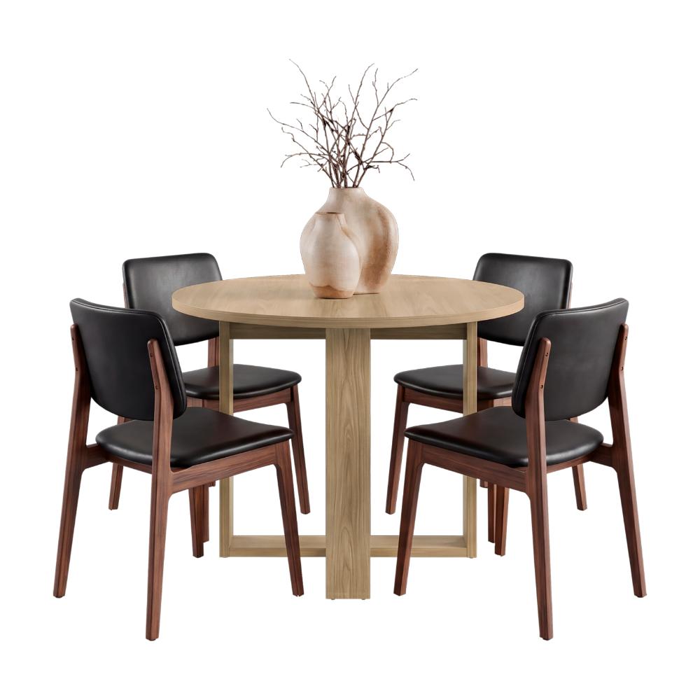 Mesa Para Comedor Lily, Fresno Europeo, estilo moderno y minimalista, No incluye Sillas ZF