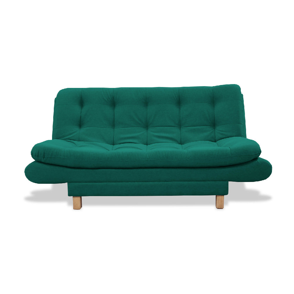 Sofacama Lehmann 3 posiciones Reclinable Verde + Cojines Decorativos