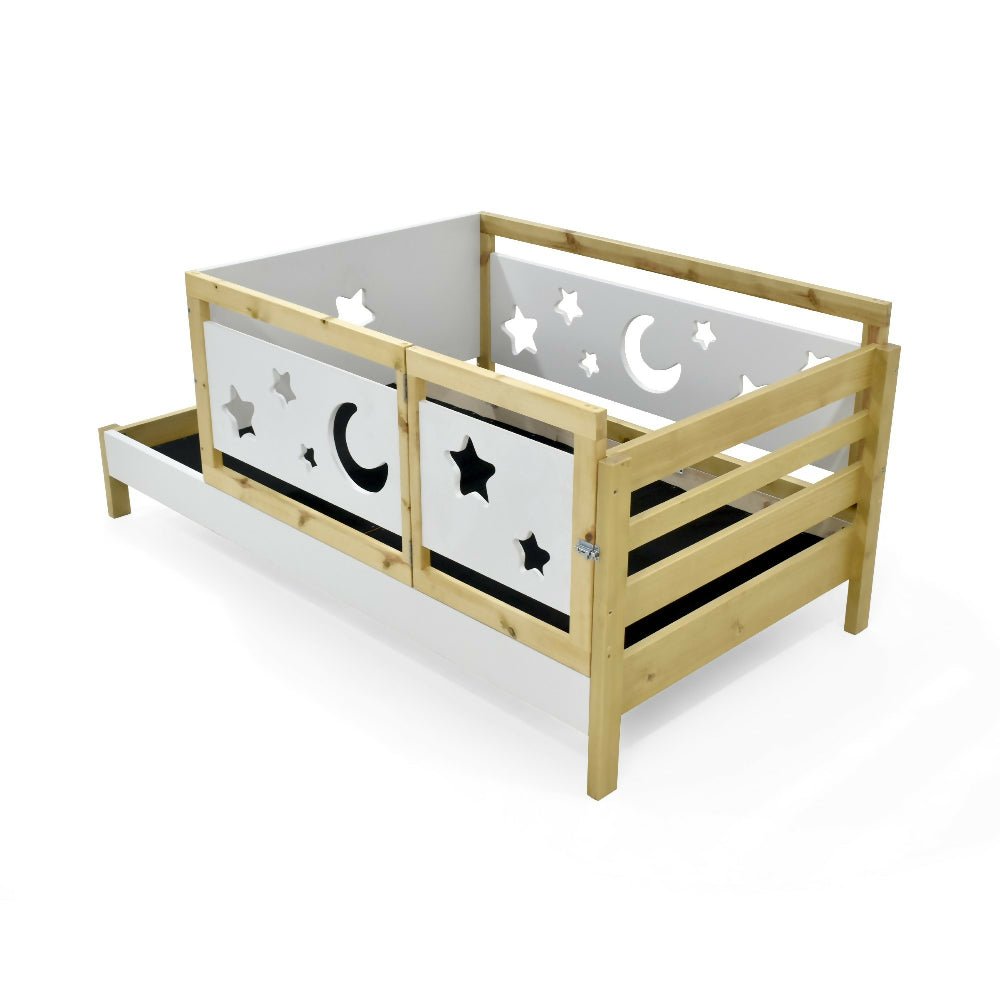 Cama Cuna Nara 106x202x87 Infantil Blanco Natural