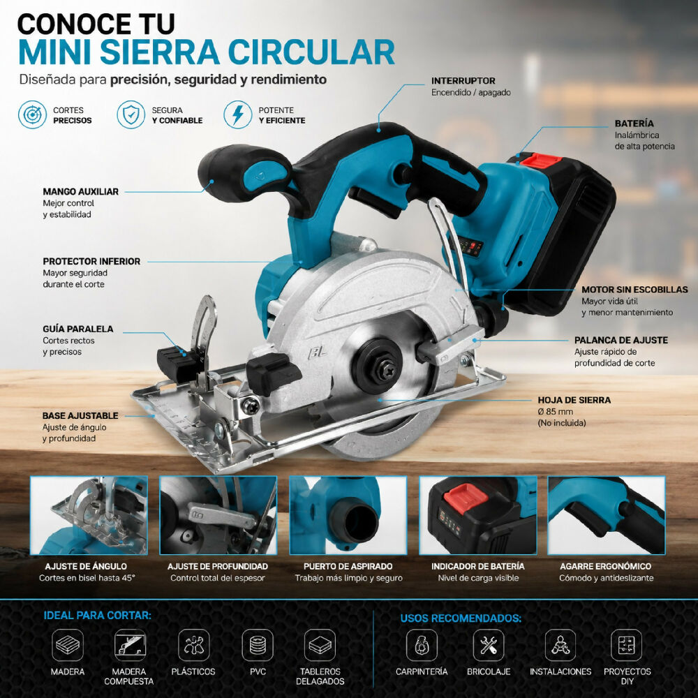 Sierra Cortadora Inalámbrica Jf-91 Profesional Para Mármol O Madera