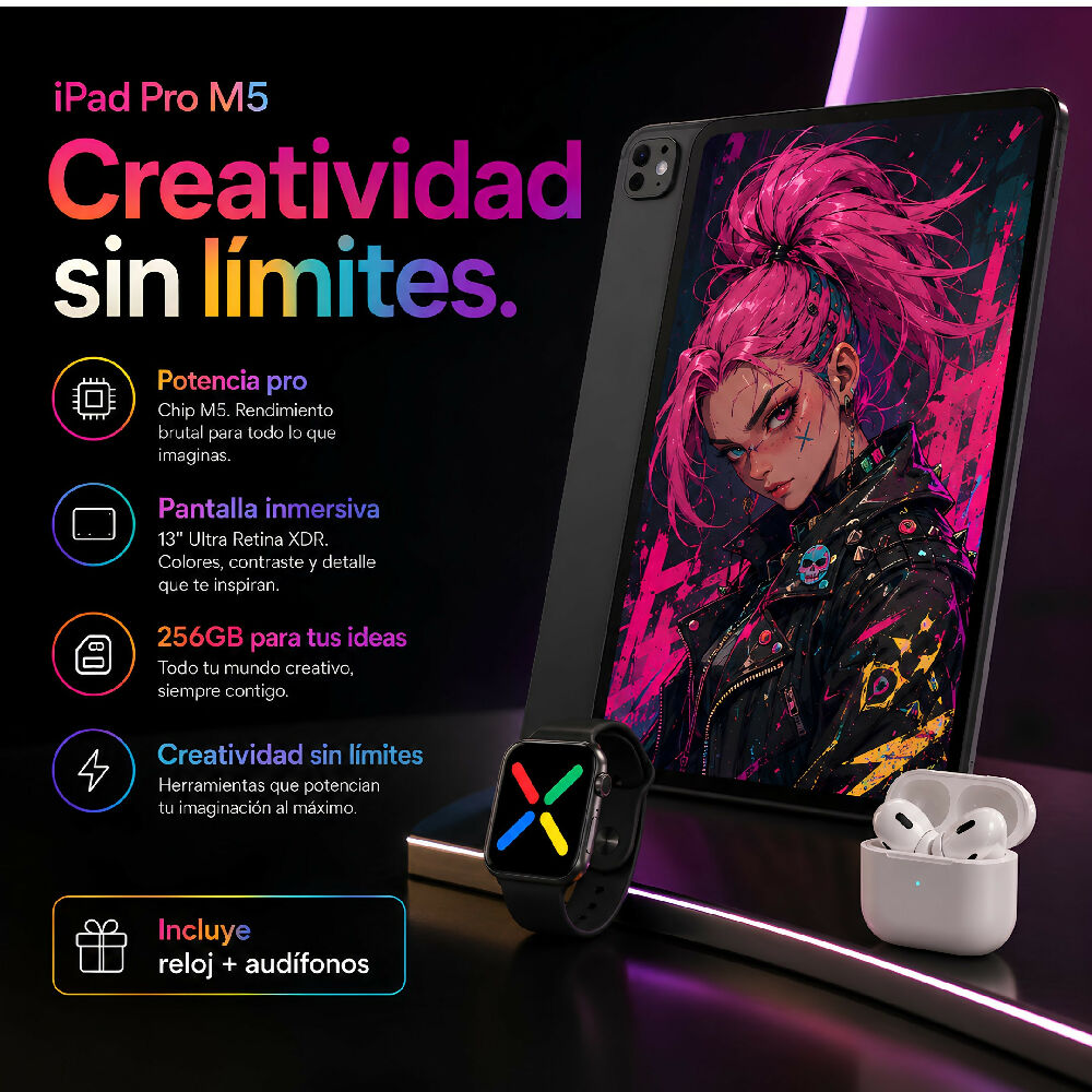 Tablet Apple Ipad Pro M5 De 13 Pulgadas 256gb Wifi Diseño Ultrafino Negro + Obsequio