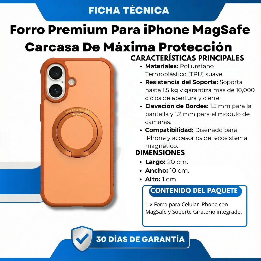 Forro Premium Para iPhone MagSafe Carcasa De Máxima Protección Iphone 17