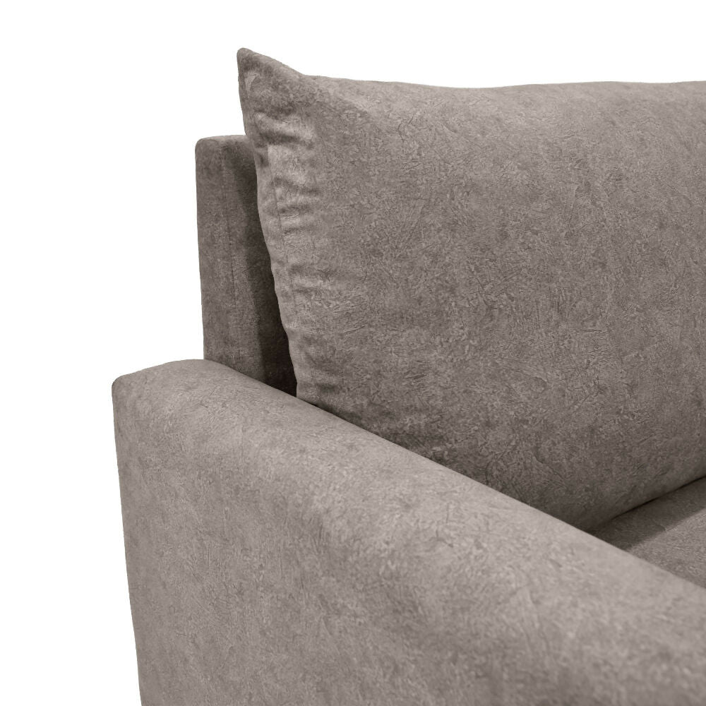 Sofa Louisiana 3 Puestos 195x81x93 Tela Taupe