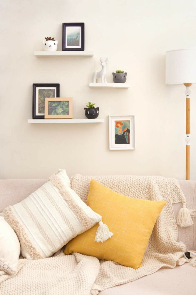 Set De 3 Repisas Lineales Flotantes blanco