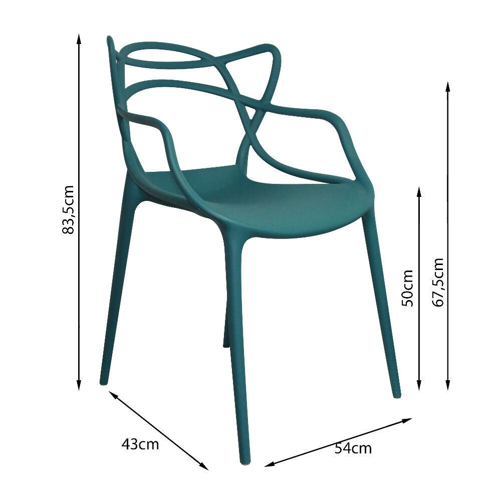 Kit por 4 Silla Solna Tipo Master Jardín-Azul Petroleo