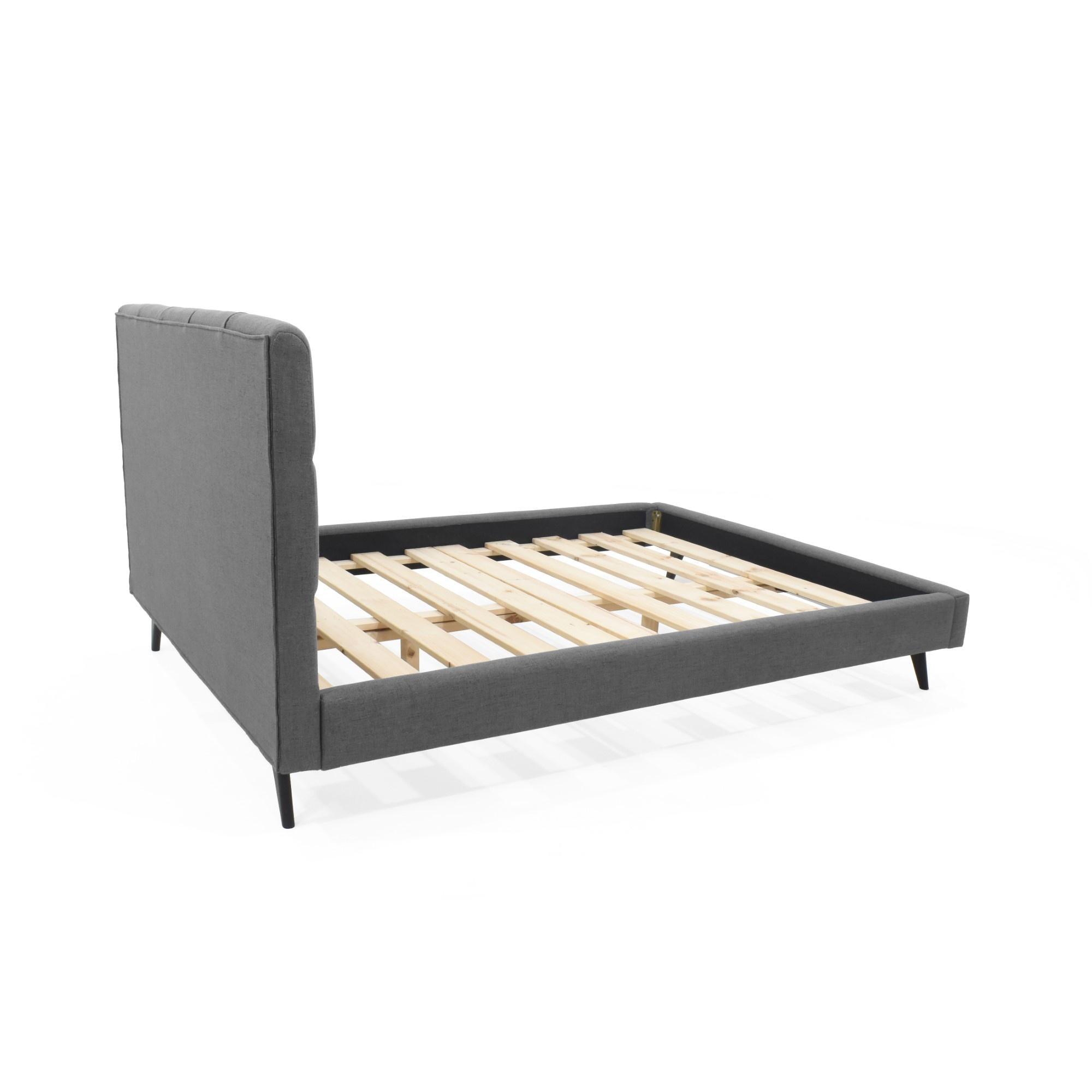 Cama Brend Doble Tela Gris