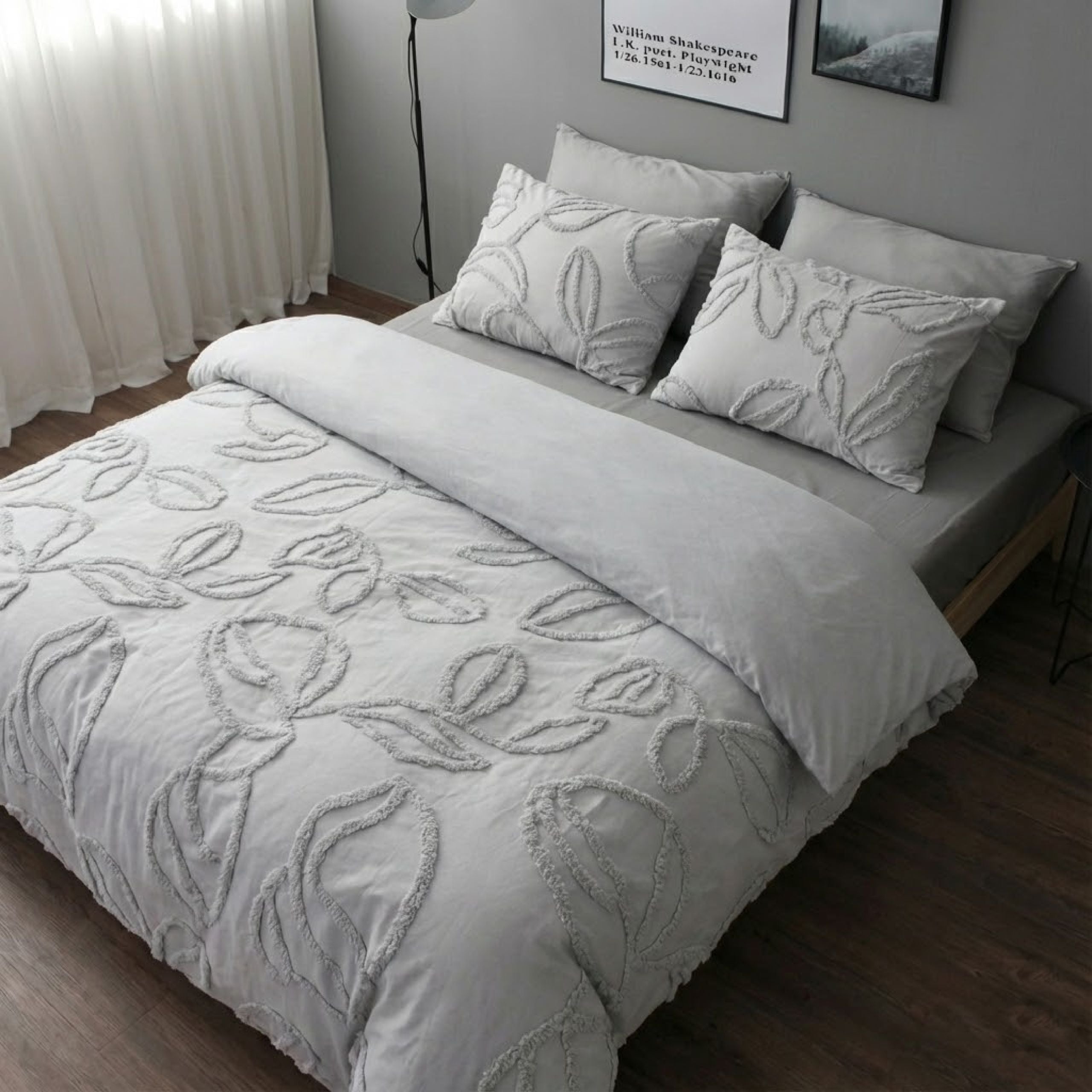 Duvet Harmony Leaf – Gris - King