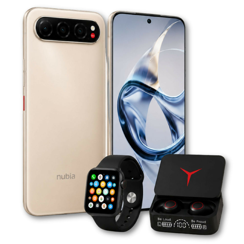 Celular Nubia Air 5G 256GB Dorado Combo Con Smartwatch Y Audífonos Gratis