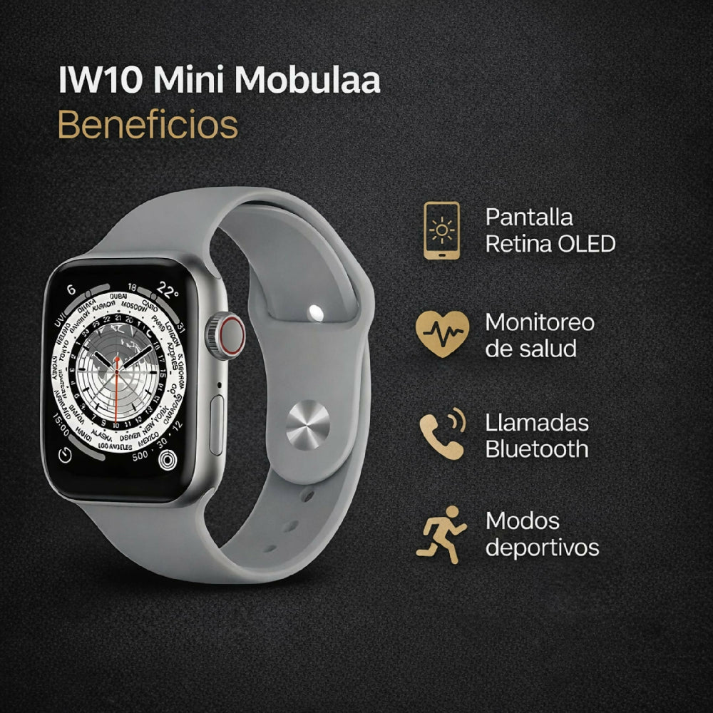 Combo Tecno Activo Audífonos Bluetooth JK5 + Smartwatch IW10 Mini + Morral Antirrobo Negro USB