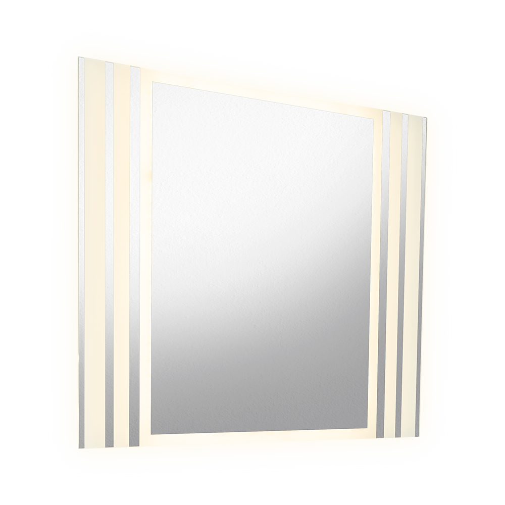 Espejo Rectangular Apolo, Gris, con Luz Led