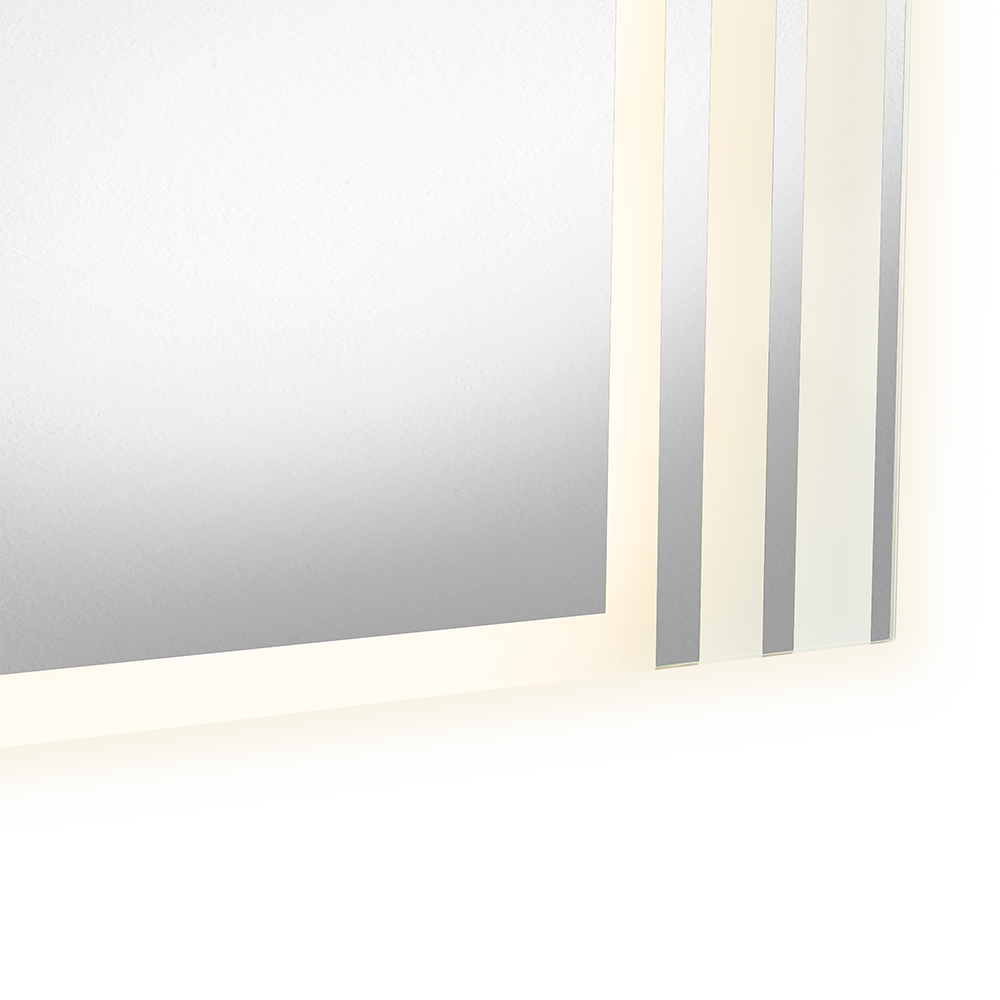 Espejo Rectangular Apolo, Gris, con Luz Led