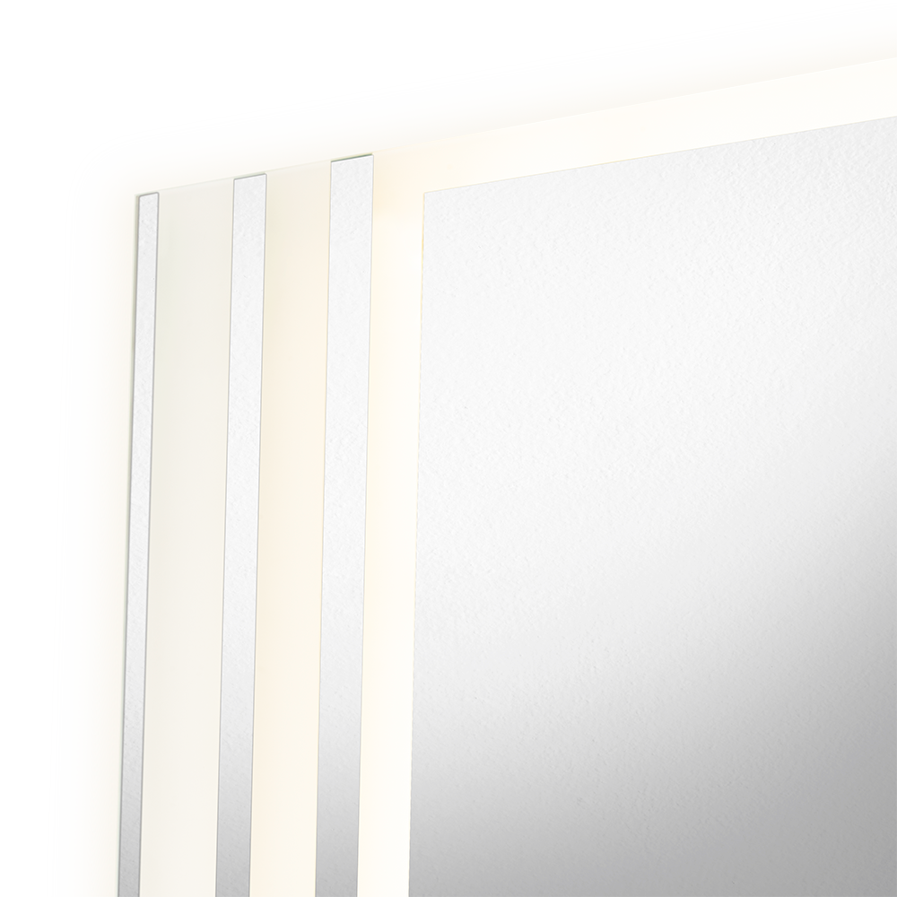 Espejo Rectangular Apolo, Gris, con Luz Led