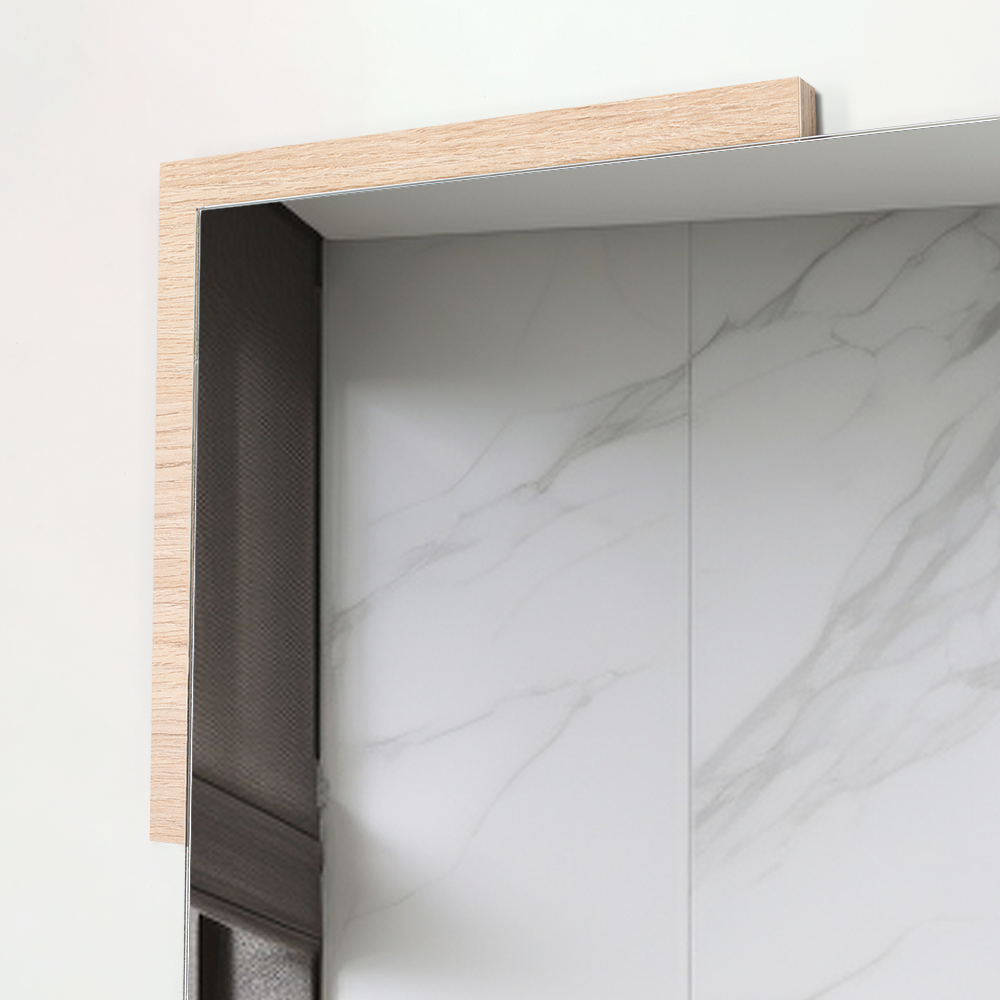 Espejo Rectangular Aleska, Color Madera Clara