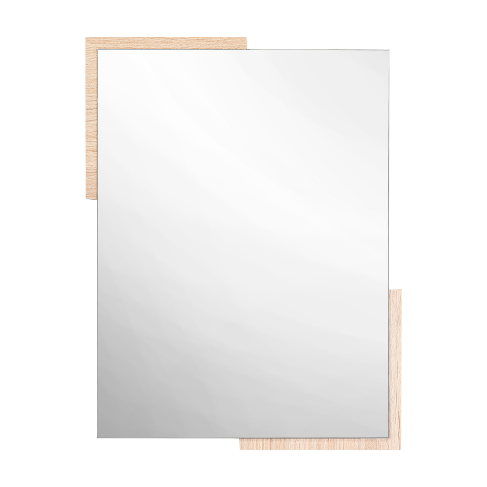 Espejo Rectangular Aleska, Color Madera Clara