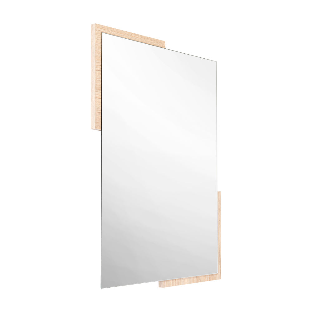 Espejo Rectangular Aleska, Color Madera Clara