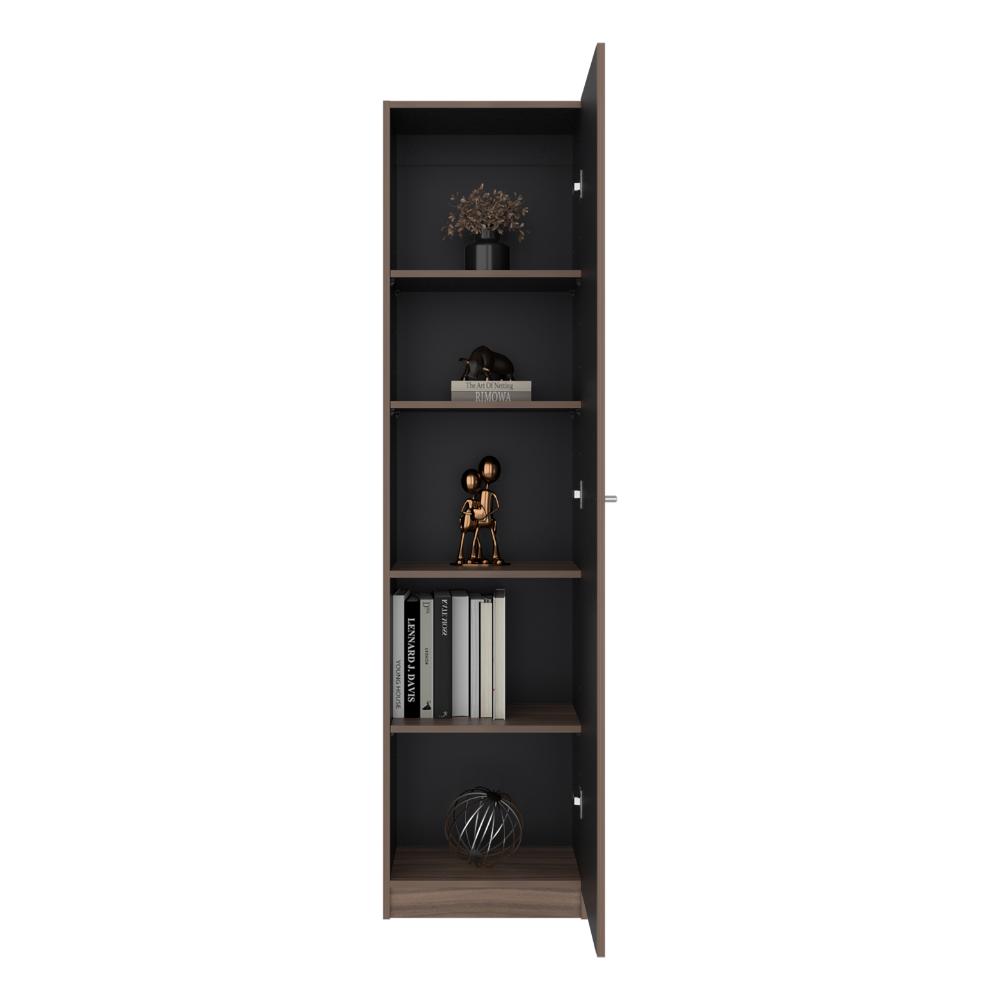 Biblioteca Home Eco, Avellana y Wengue, con Cinco Entrepaños