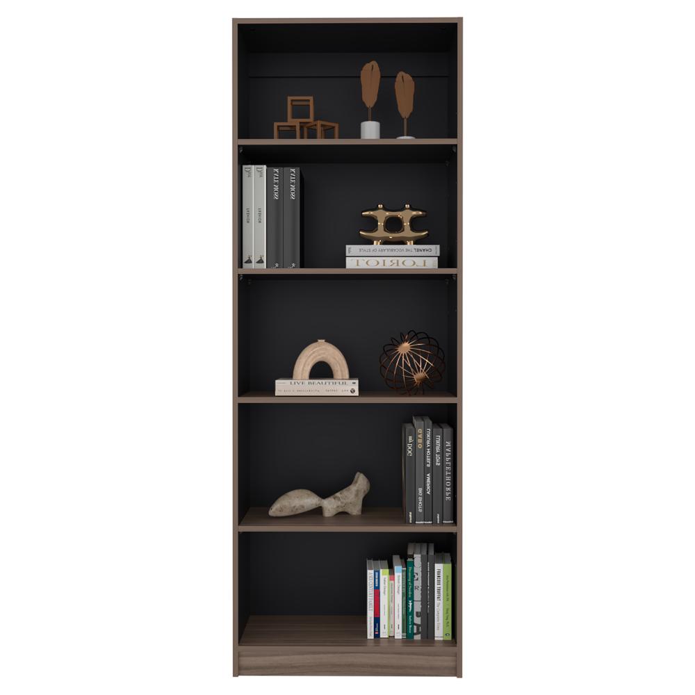 Biblioteca Home, Avellana y Wengue, con Cinco Entrepaños