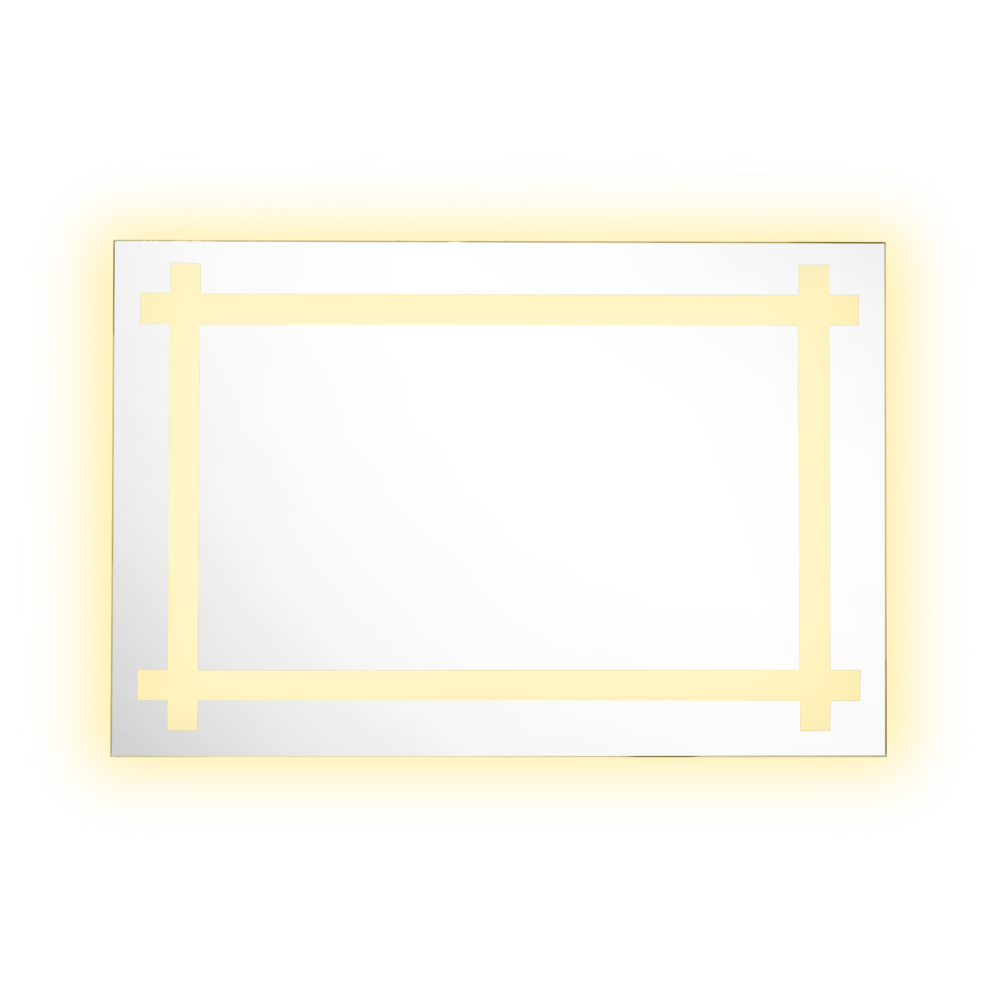 Espejo Rectangular Broni, Gris, con Luz Led