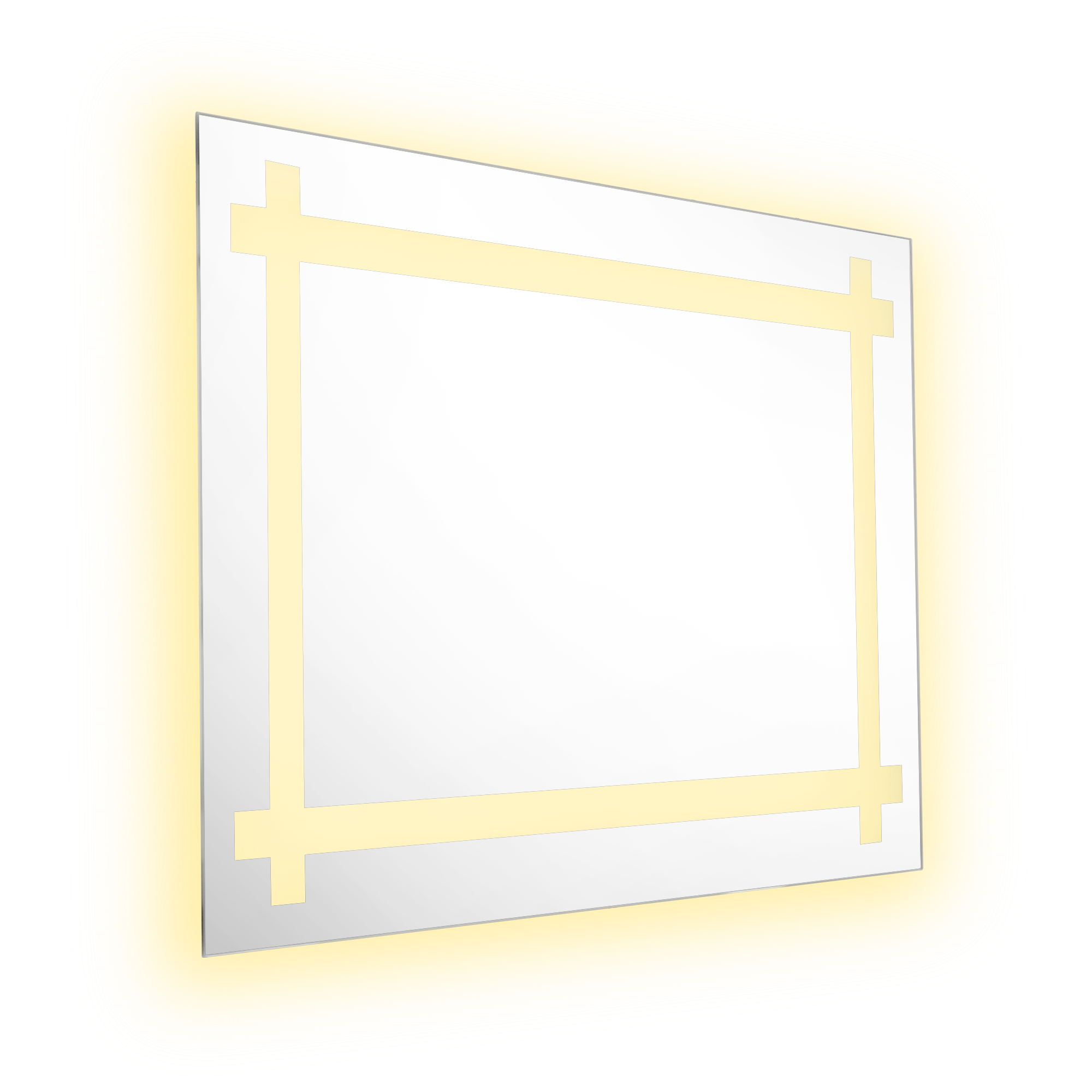 Espejo Rectangular Broni, Gris, con Luz Led