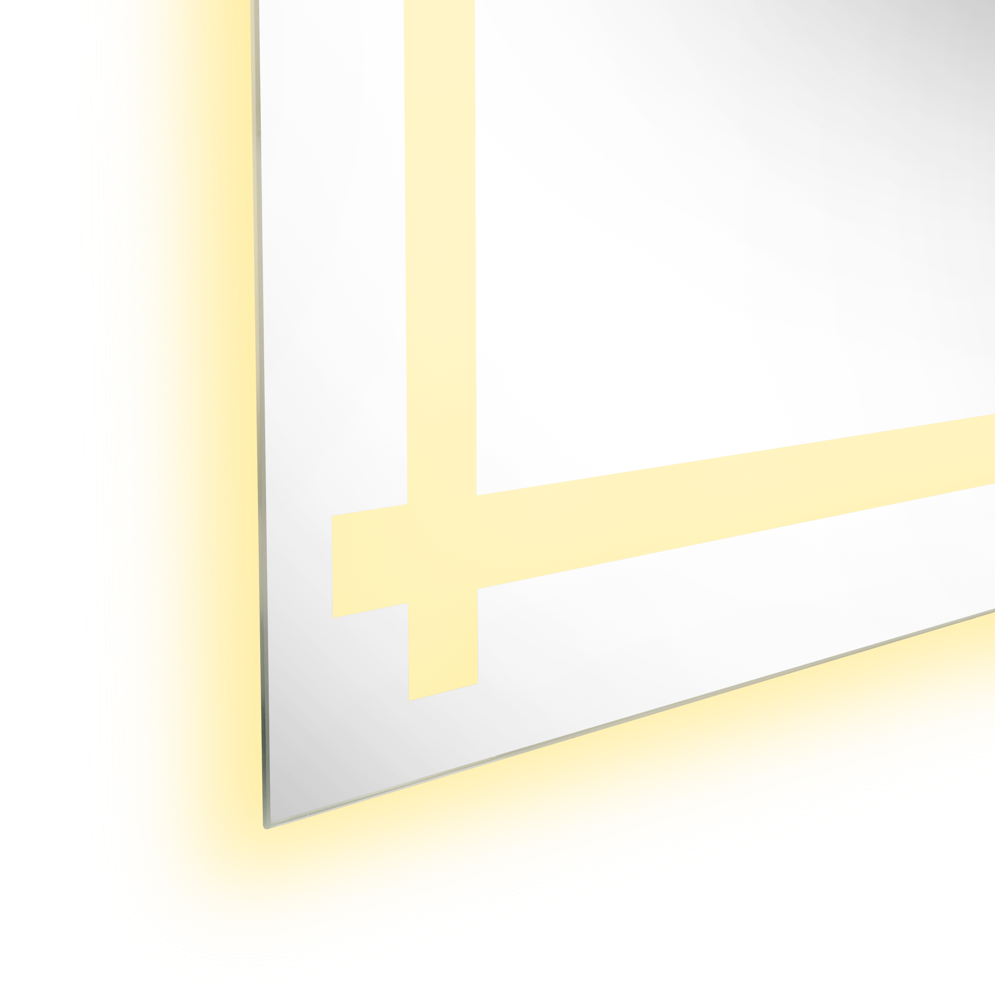 Espejo Rectangular Broni, Gris, con Luz Led