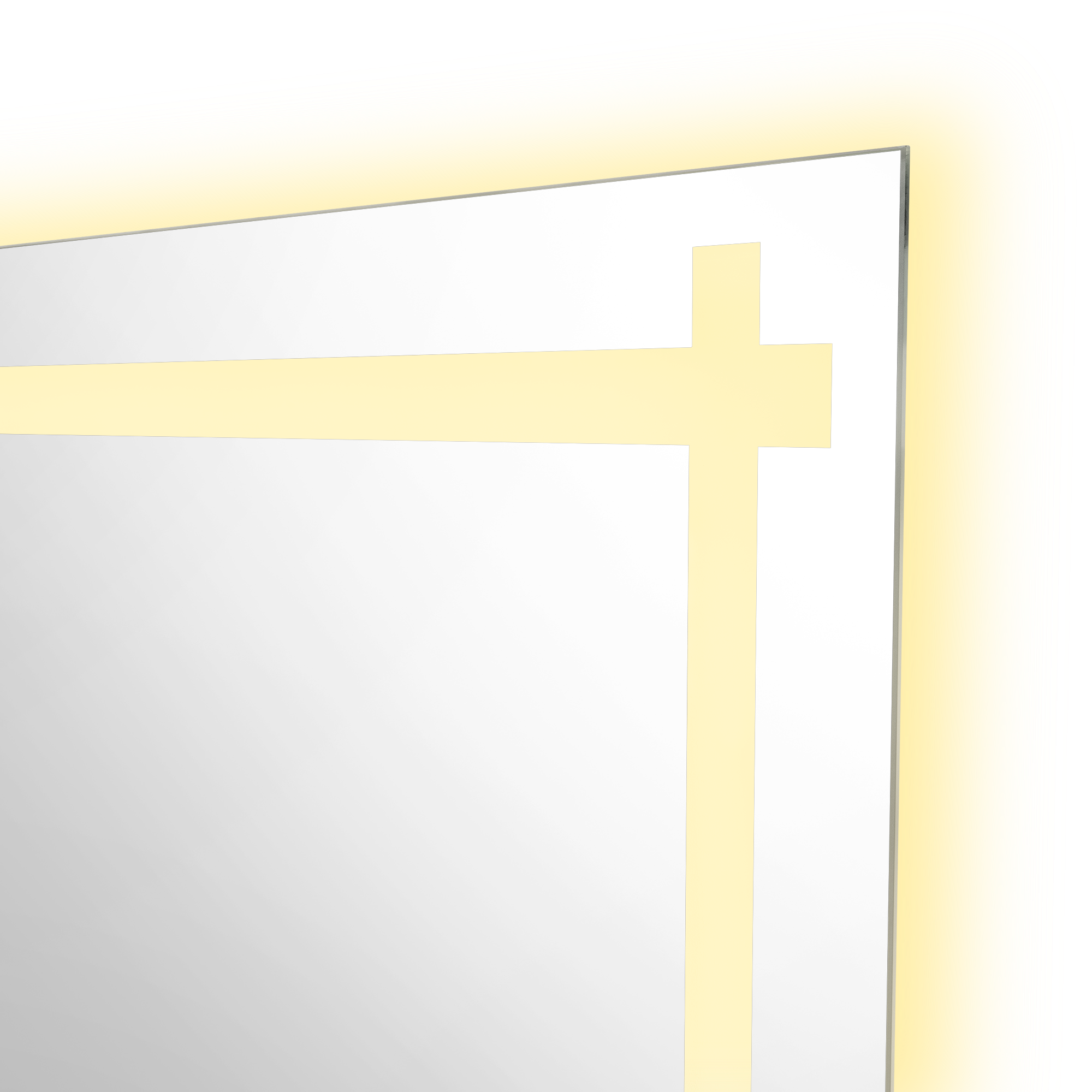 Espejo Rectangular Broni, Gris, con Luz Led