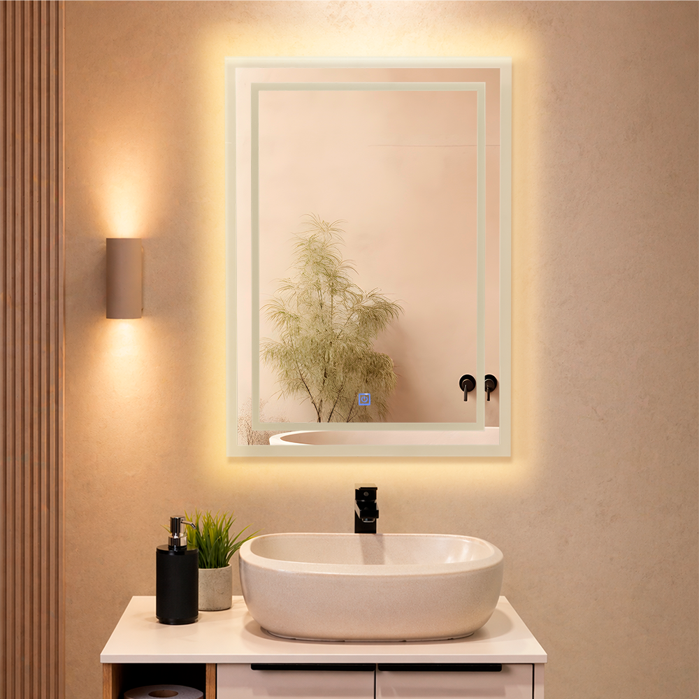 Espejo Rectangular Calatea, Con Luz Led Cálida +Touch