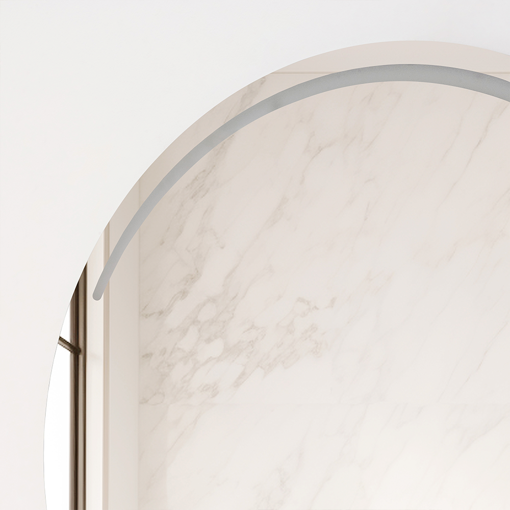 Espejo Circular Dallas, con Diseño en Sandblasting