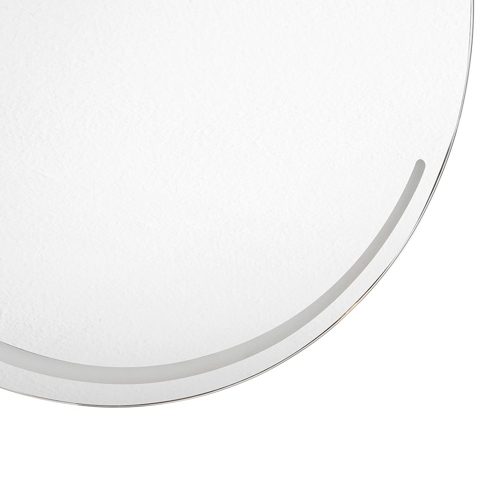 Espejo Circular Dallas, con Diseño en Sandblasting