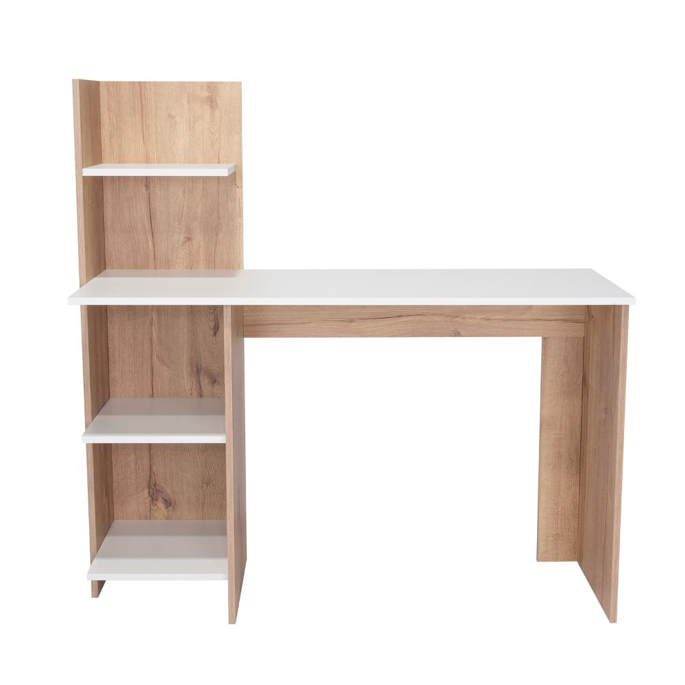 Escritorio ¡Wow!, Café Claro y Blanco, con Entrepaños y Amplia Superficie De Trabajo ZF
