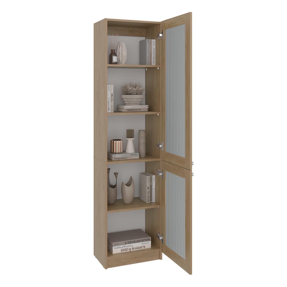 Biblioteca Home, Kronos Fresno y Kronos Blanco, Con ventanas estriadas, dos puertas abatibles y de fácil armado ZF