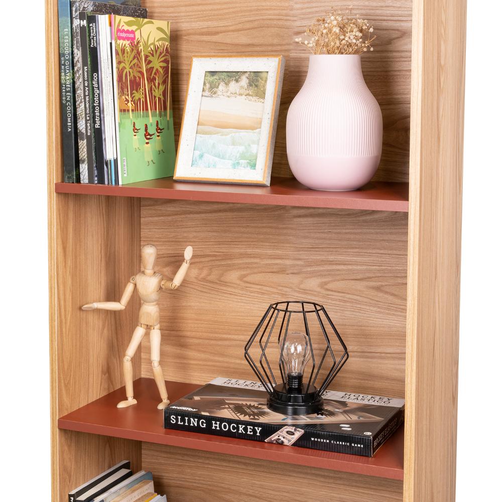 Biblioteca Home, Fresno Europeo y Burdeos, Con variedad de entrepaños para ubicar objetos