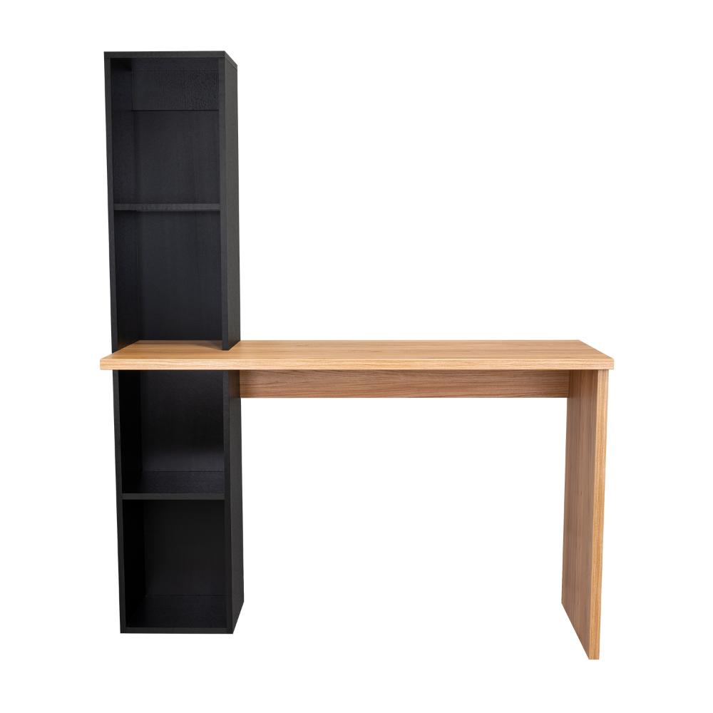 Escritorio Biblioteca Aston, Fresno Europeo y Wengue, con espacio para guardar objetos