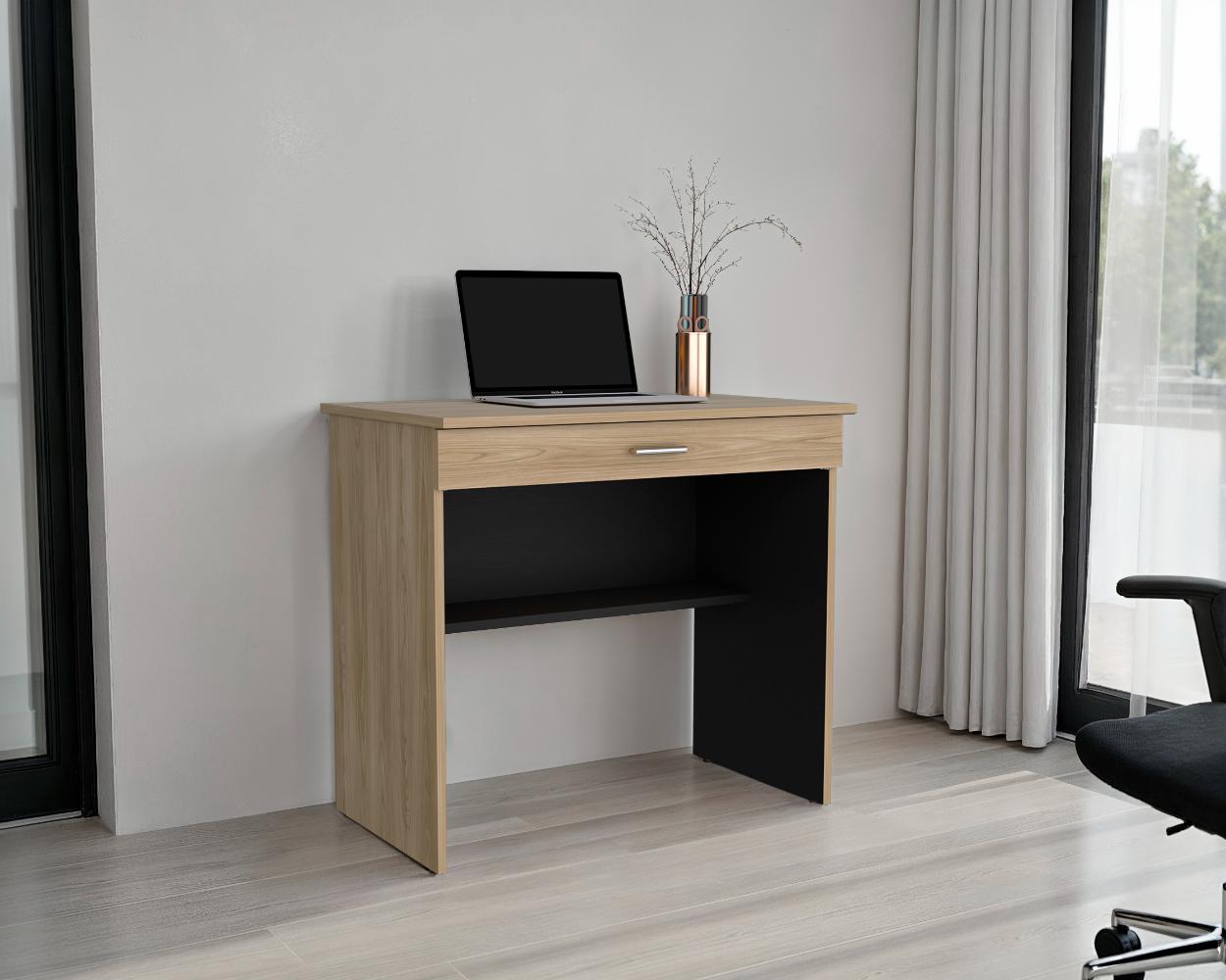 Escritorio 80 Cajón, Fresno Europeo y Wengue