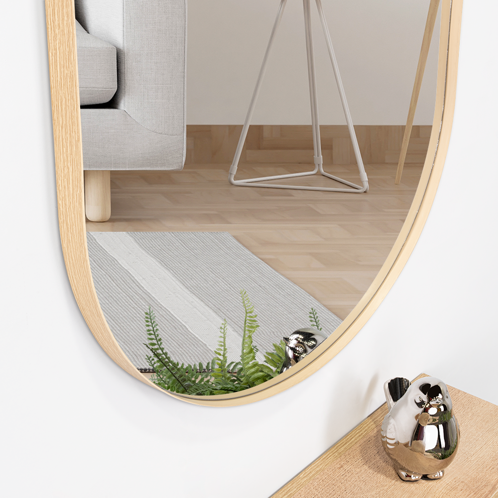 Espejo Ovalado Gate, con Marco Color Claro