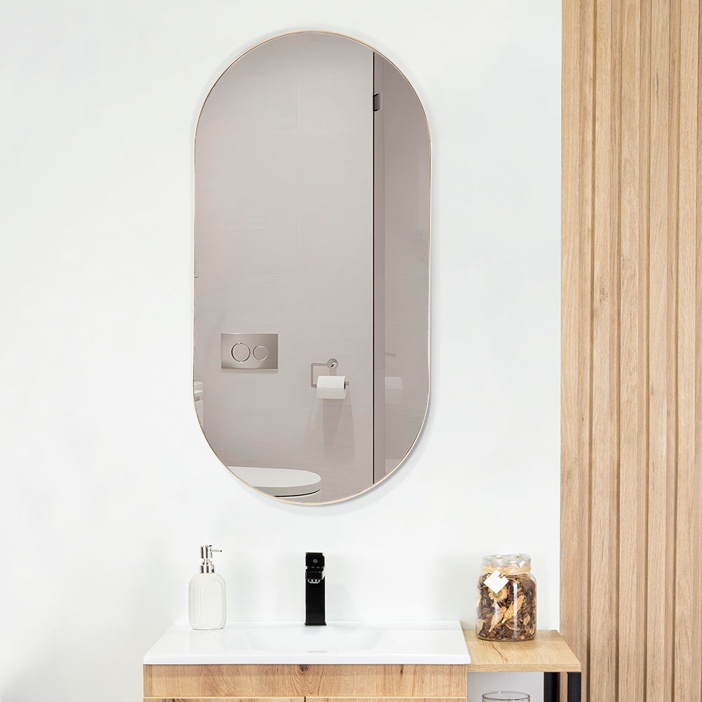 Espejo Ovalado Gate, con Marco Color Claro