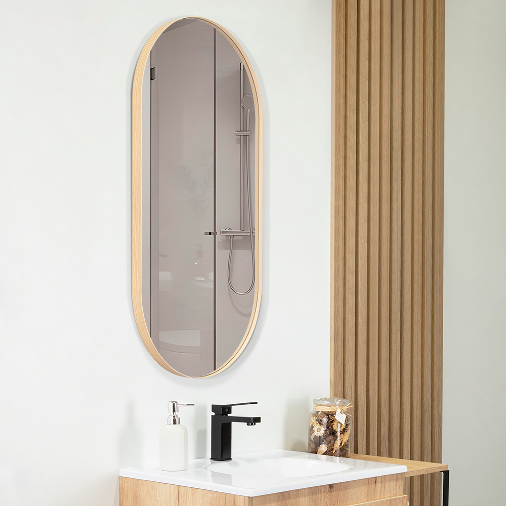 Espejo Ovalado Gate, con Marco Color Claro