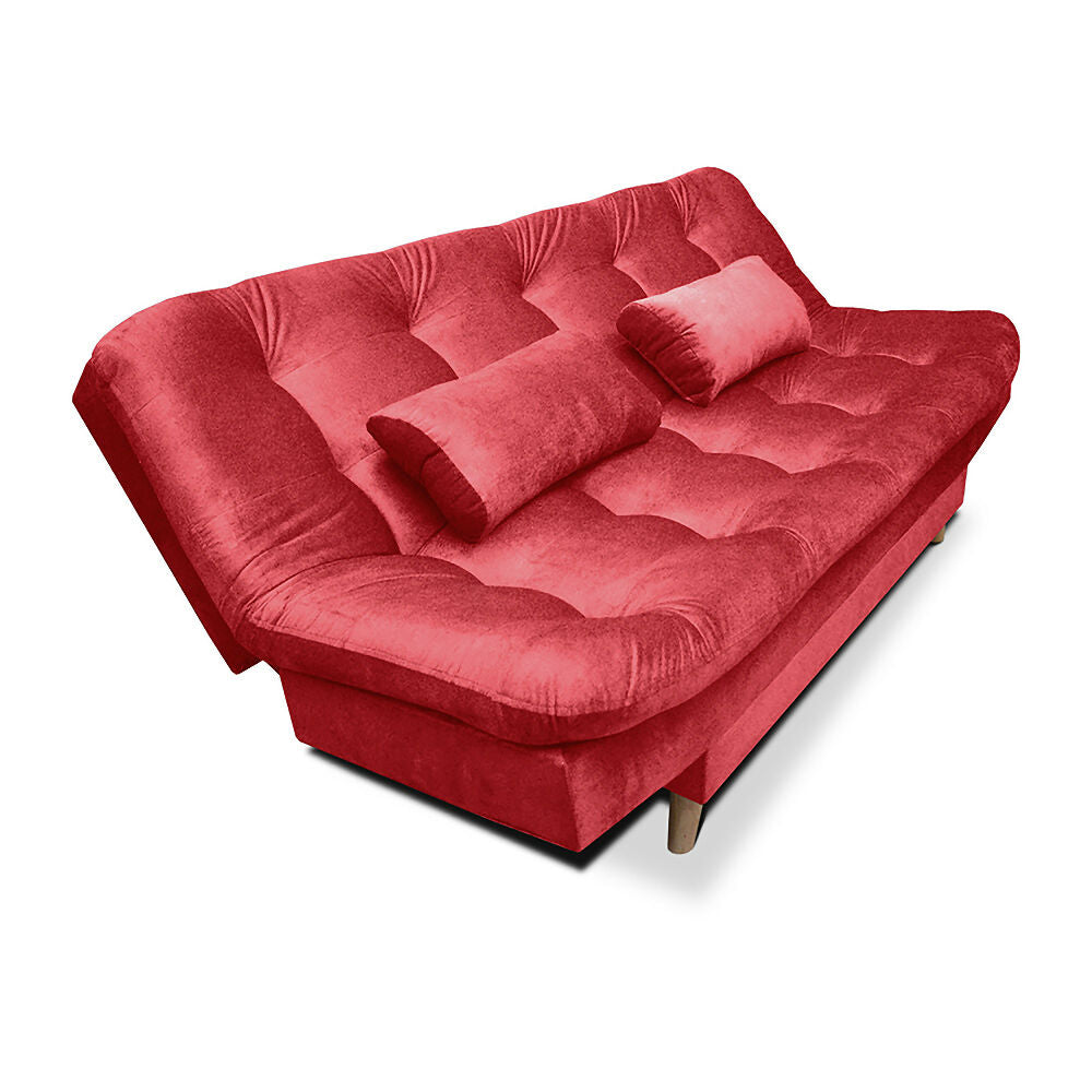 Sala Clic Clac Fendik tela rojo y gris + cojines decorativos