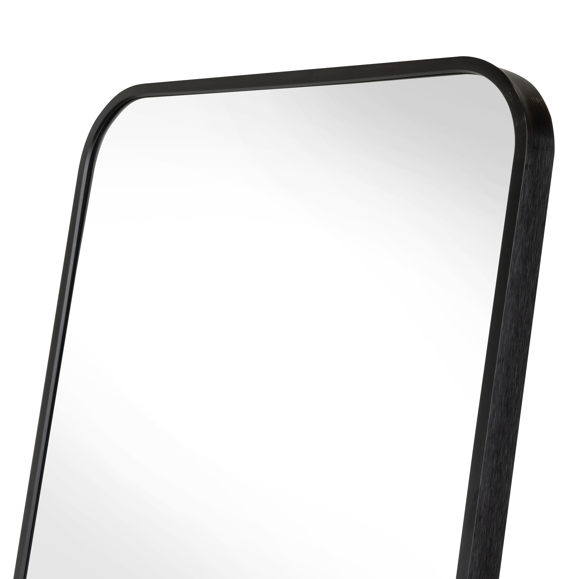 Espejo Rectangular de Piso Isa, con Marco en Aluminio Negro