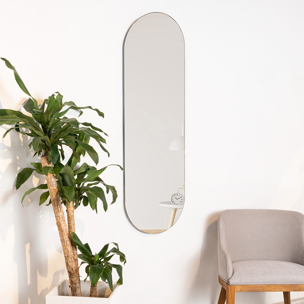 Espejo Curvo Lucera, Gris, Diseño Moderno