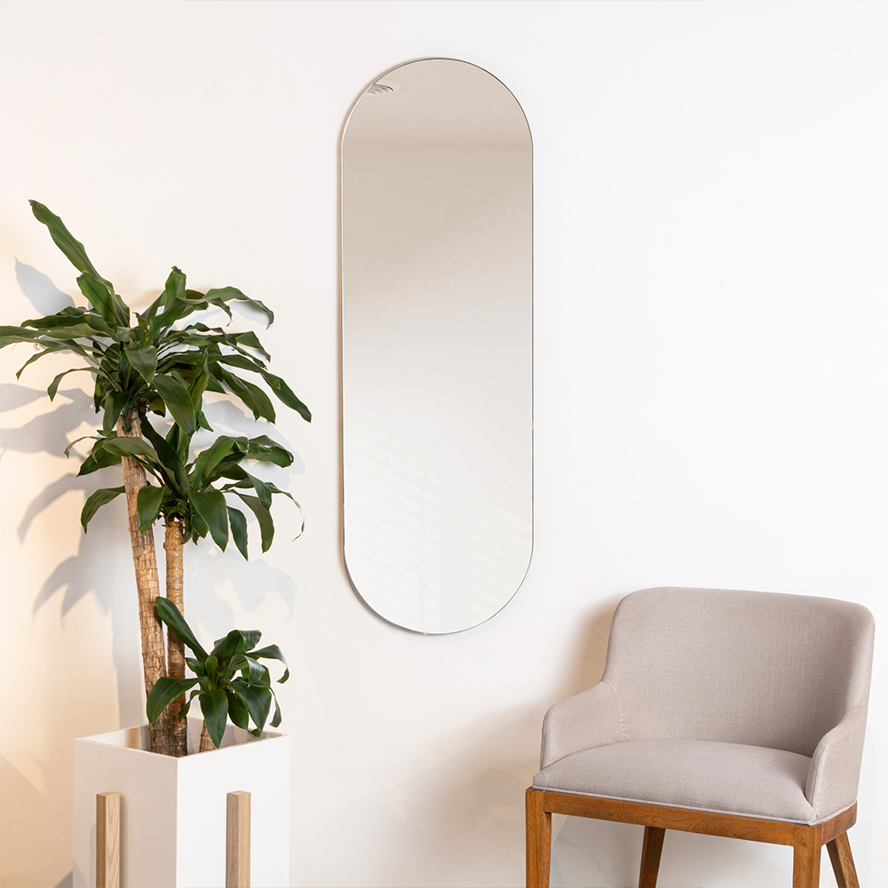 Espejo Curvo Lucera, Gris, Diseño Moderno