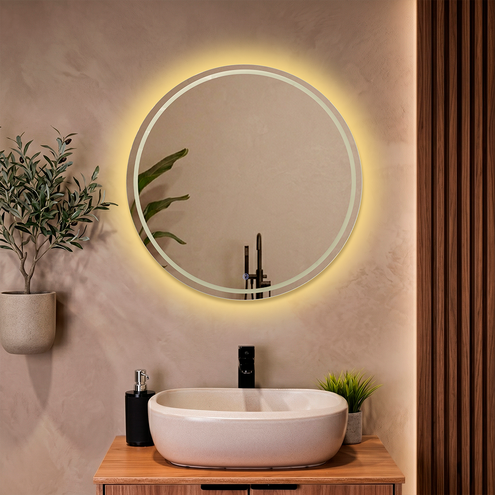 Espejo Circular Lotto, con Luz Led y Botón Touch