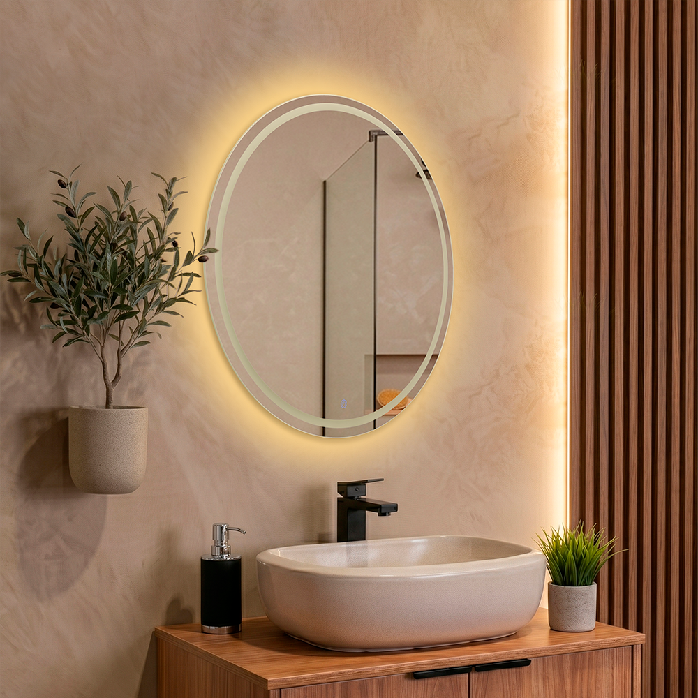 Espejo Circular Lotto, con Luz Led y Botón Touch