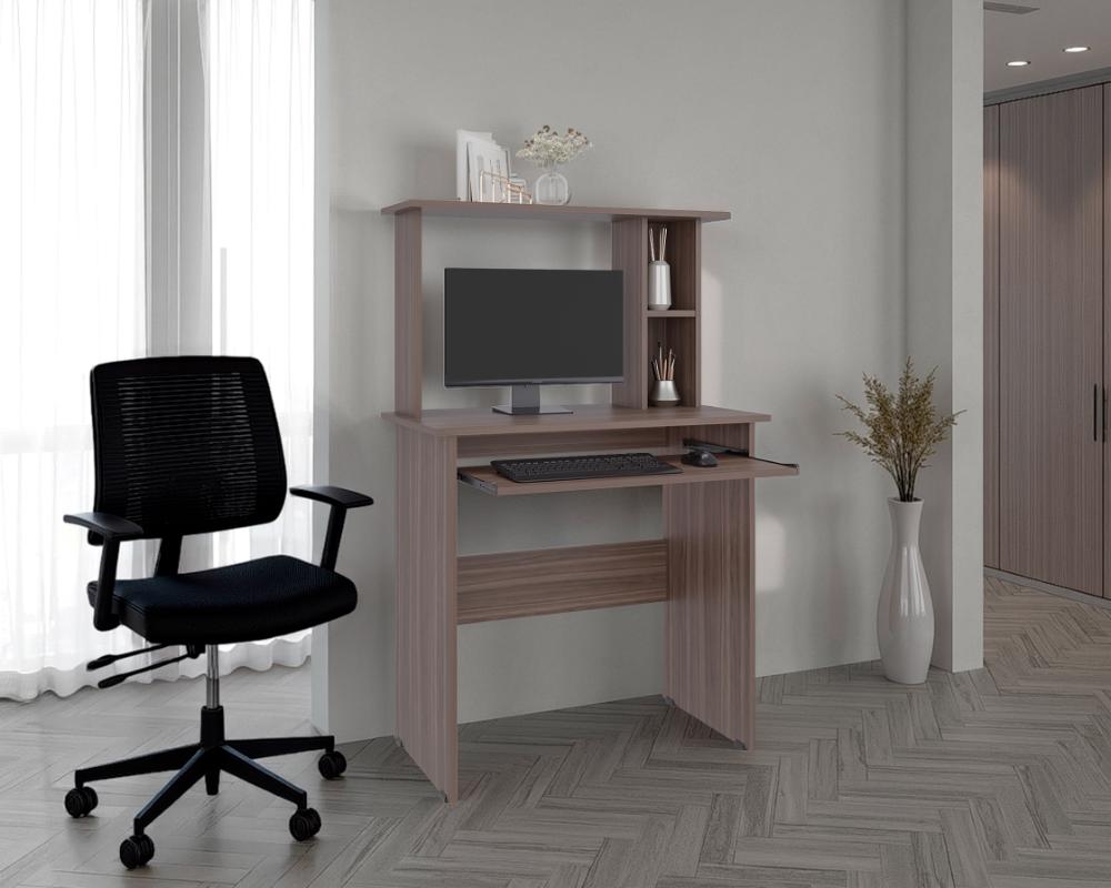 Escritorio Dolan, Avellana, con badeja movil para teclado