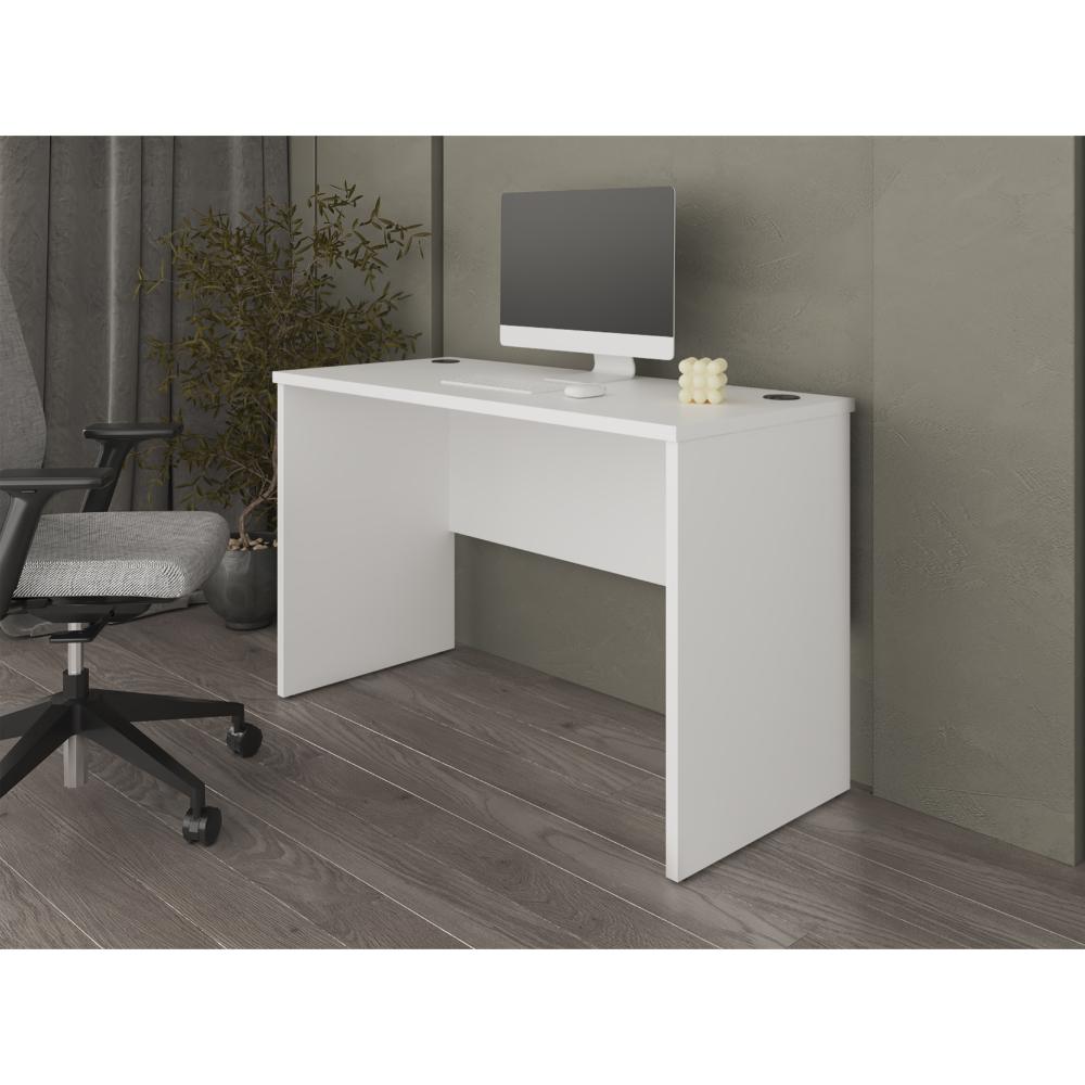 Escritorio Malibu, Blanco, diseño simple y moderno ZF