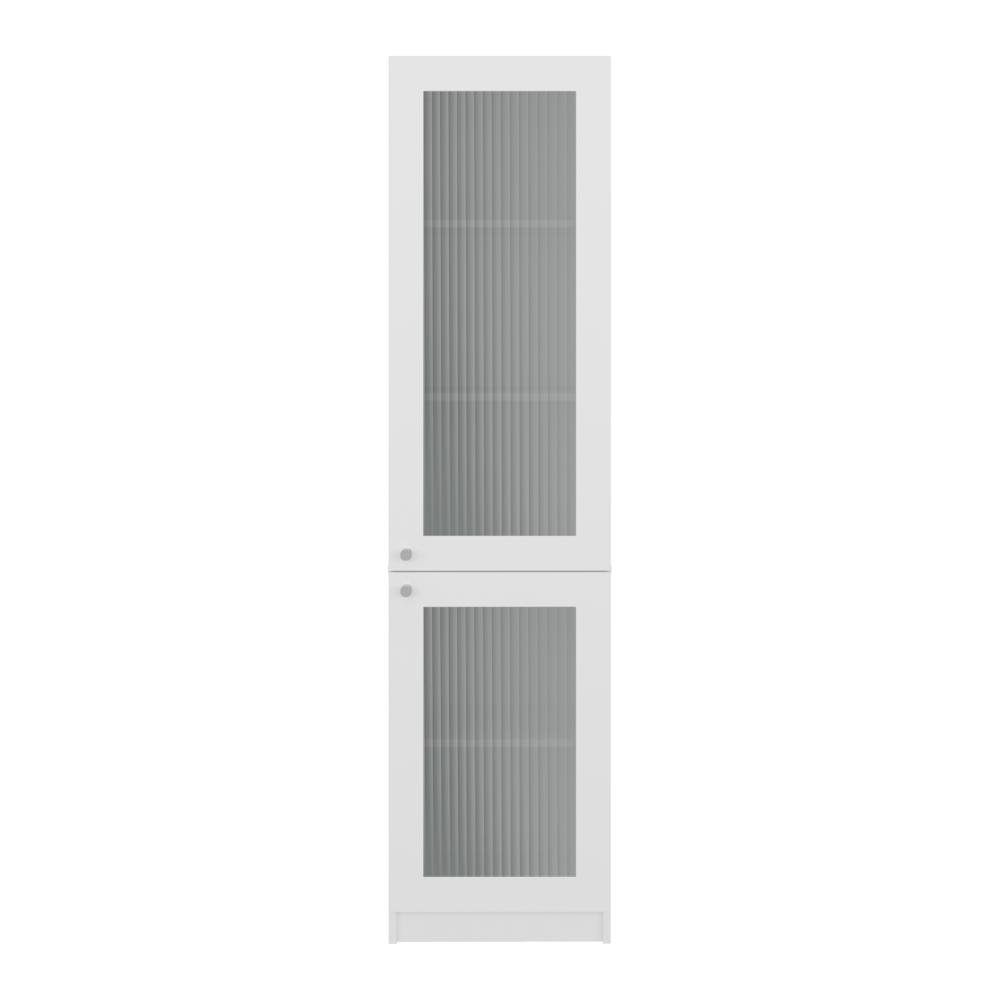Biblioteca Home, Kronos Blanco, Ventanas Estriadas, Dos puertas abatibles y de fácil armado ZF