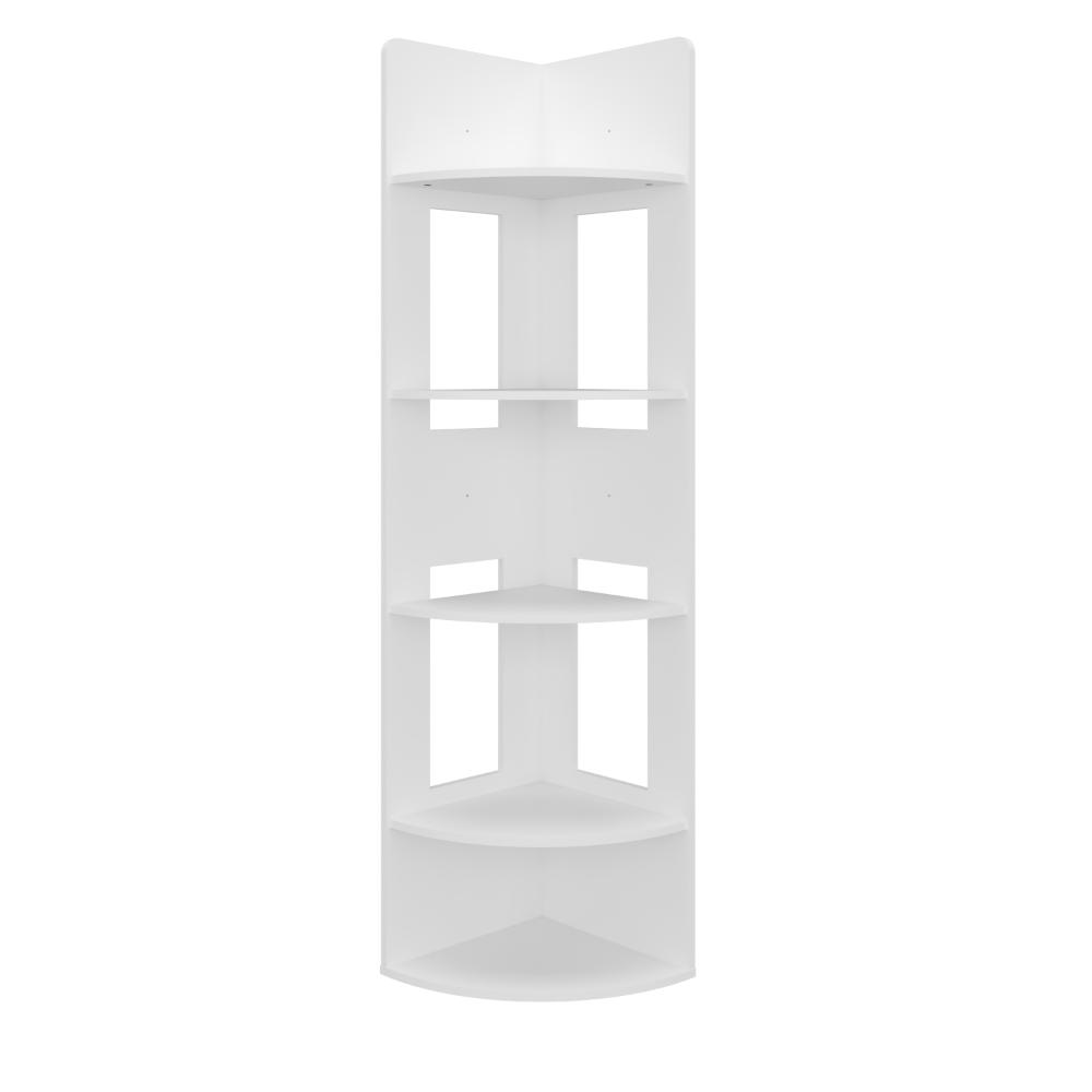 Biblioteca Esquinera Home Dreams, Blanco Duqueza, con 4 Entrepaños para Objetos Decorativos y de Fácil Armado ZF